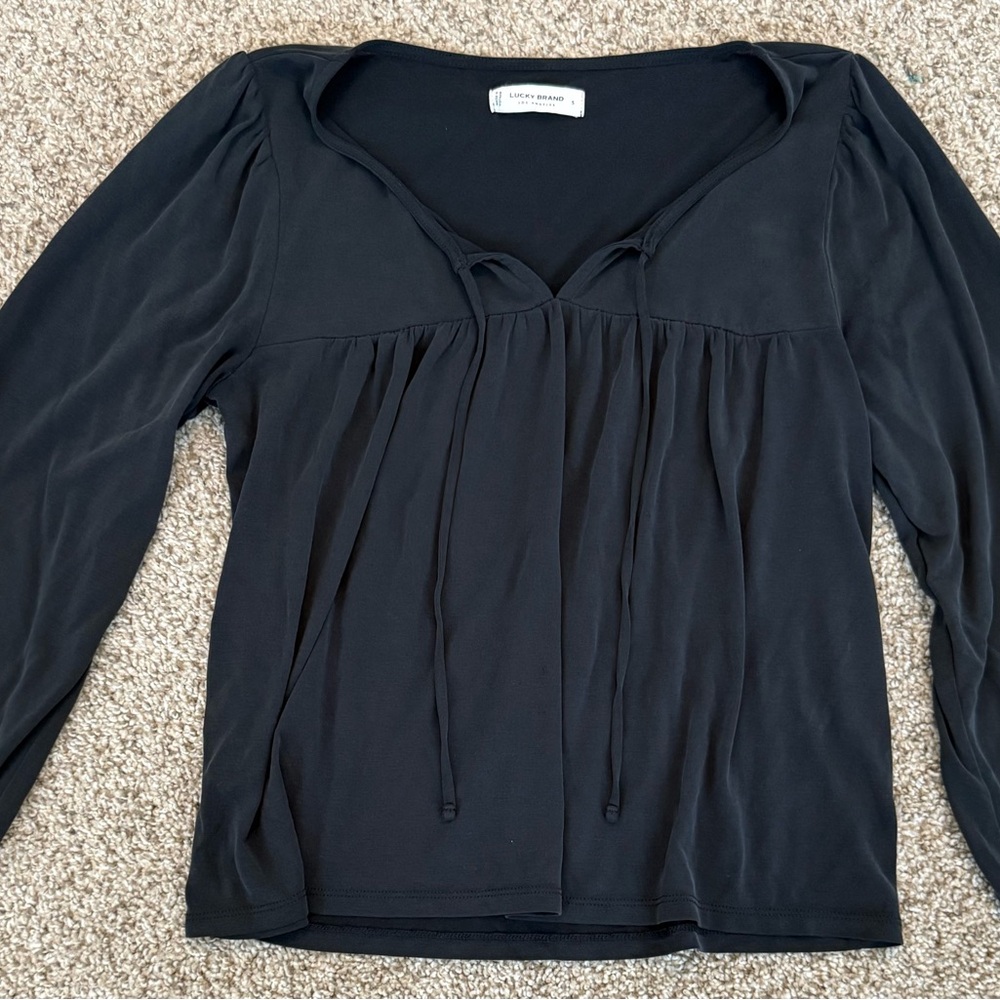 Lucky Brand Black Blouse Elegant Top
